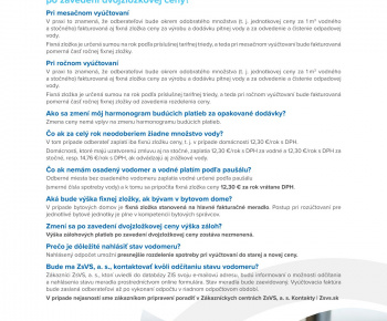 Aktuality / Oznam ZsVs a.s. o zavedení dvojzložkovej ceny  - foto