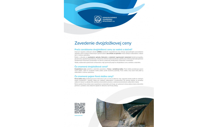 Oznam ZsVs a.s. o zavedení dvojzložkovej ceny 