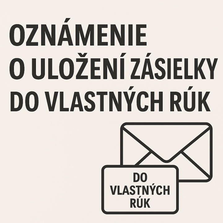 Oznámenie o uložení zásielky určenej do vlastných rúk - Ľudovít Sebestyén
